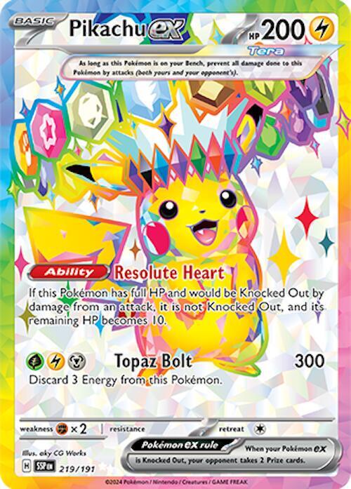 Pikachu EX 219/191 | Surging Sparks | NM-Mint Condition